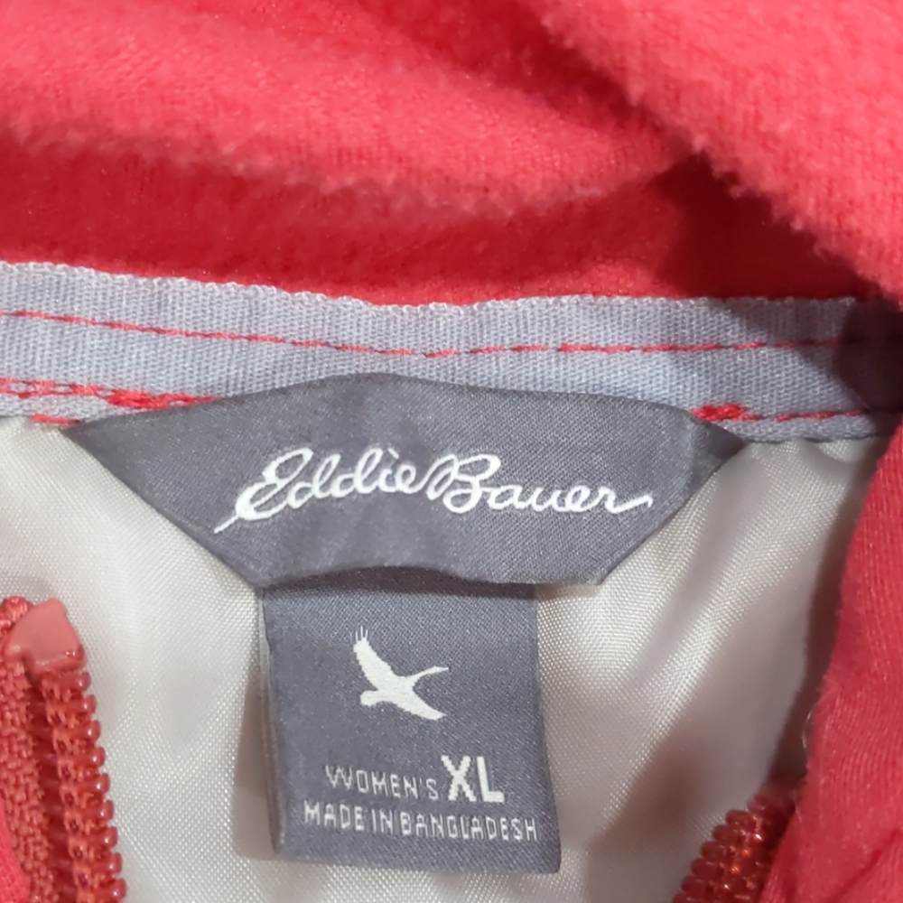 3/$30 Eddie Bauer full zip soft shell hooded jacket XL red - Picture 3 of 7